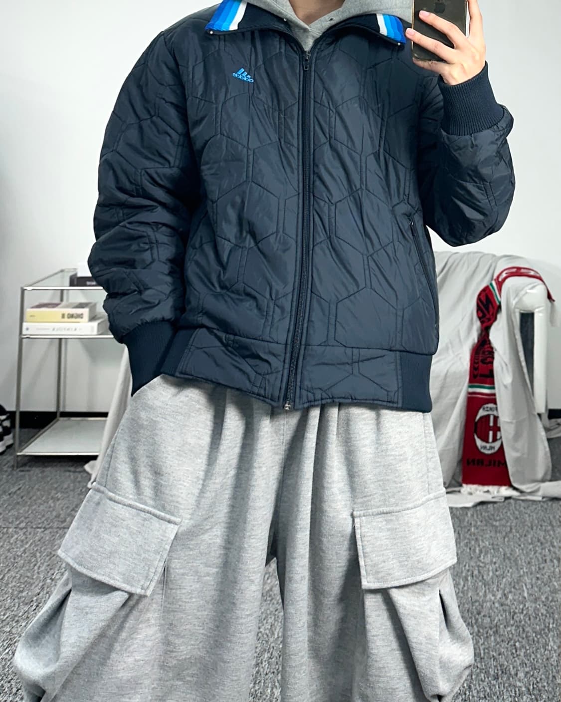 아디다스 네이비 퀄팅 자켓 105 상품이미지3