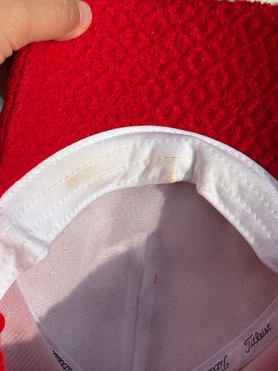 [S-M] 타이틀리스 로고 레드 트윌 이어머프 볼캡 모자 골프 상품이미지8