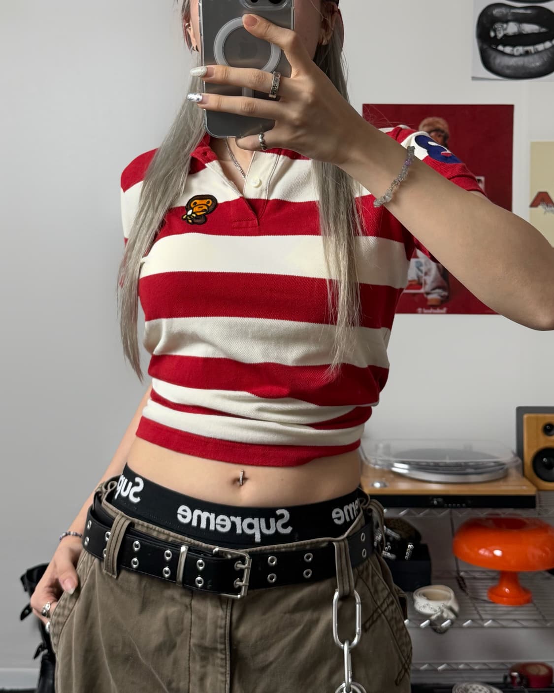 베이프 베이비 마일로 바나나 단가라 PK 티셔츠 상품이미지2