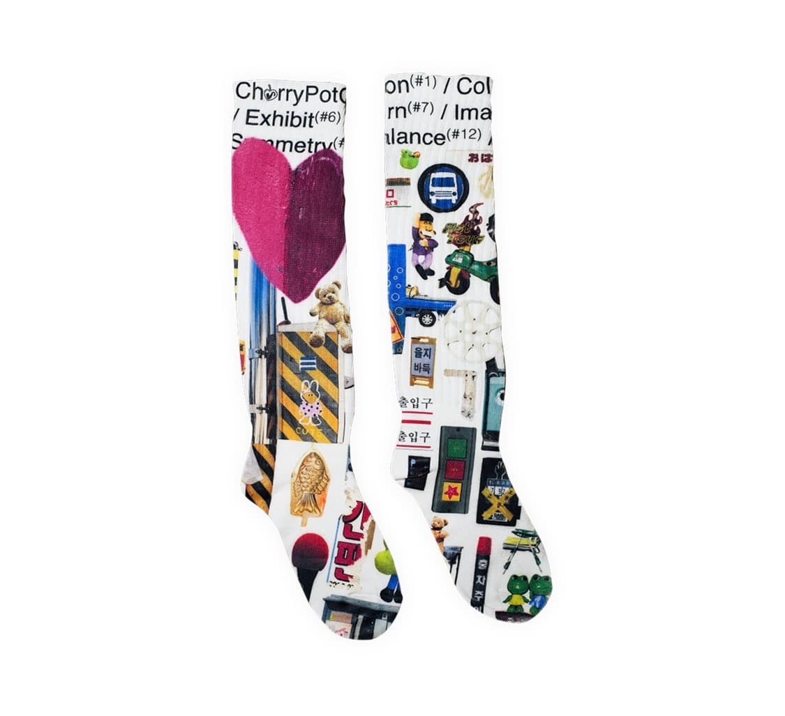 CherryPot Slouch Sock White 상품이미지1