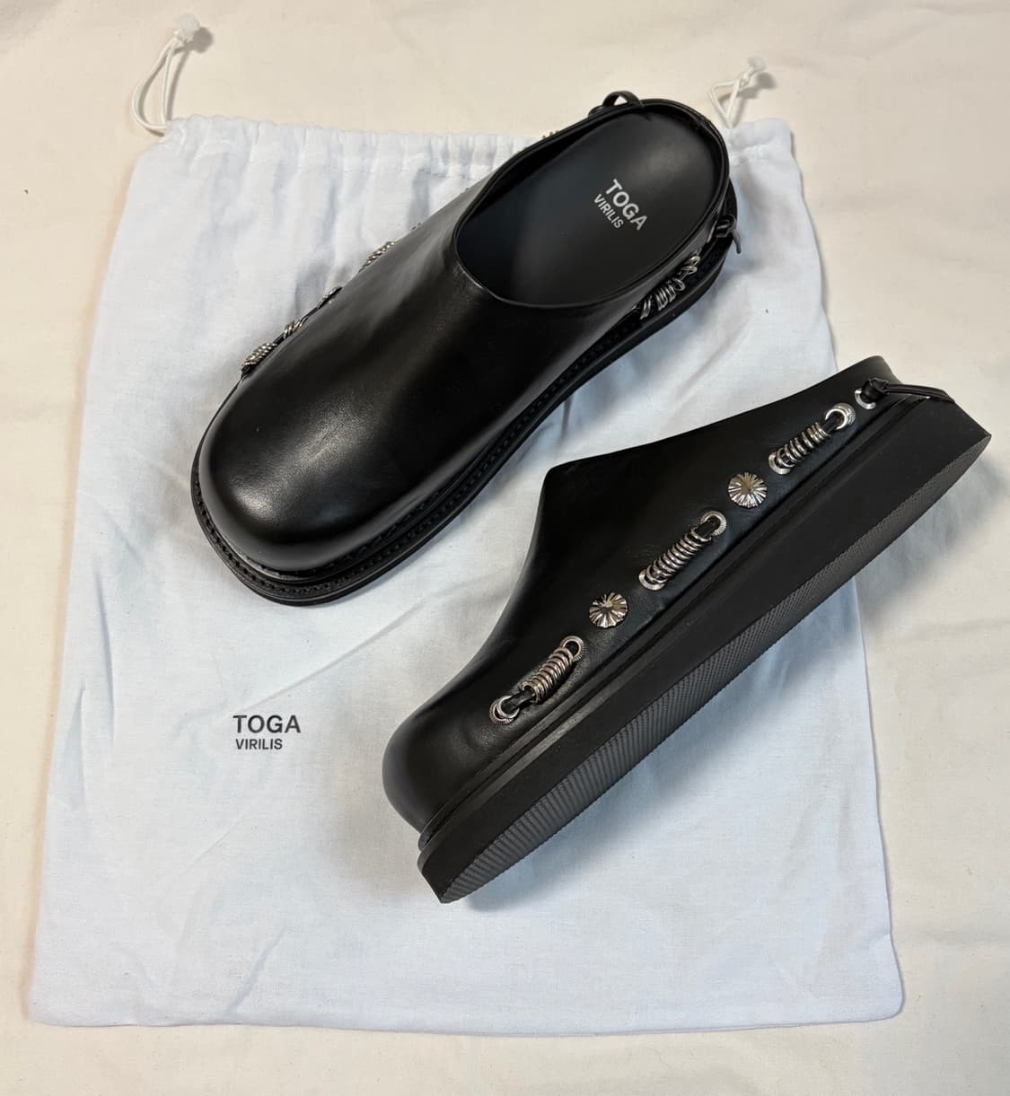 토가 레더 뮬 블랙 TOGA Pulla 슬립온 슬리퍼 클로그 상품이미지6