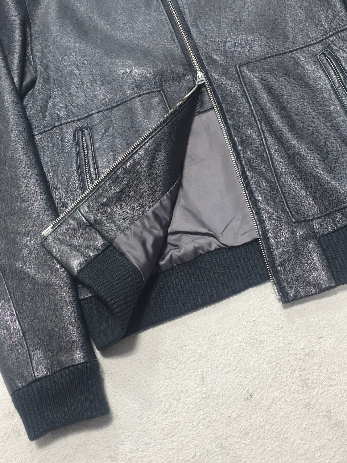 나노유니버스 고트스킨 블랙 집업 레더 자켓 M 상품이미지2