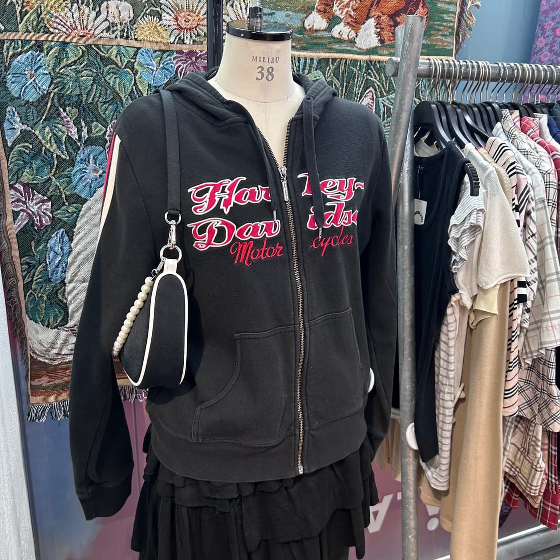 할리데이비슨 y2k 기모 후드집업 상품이미지1