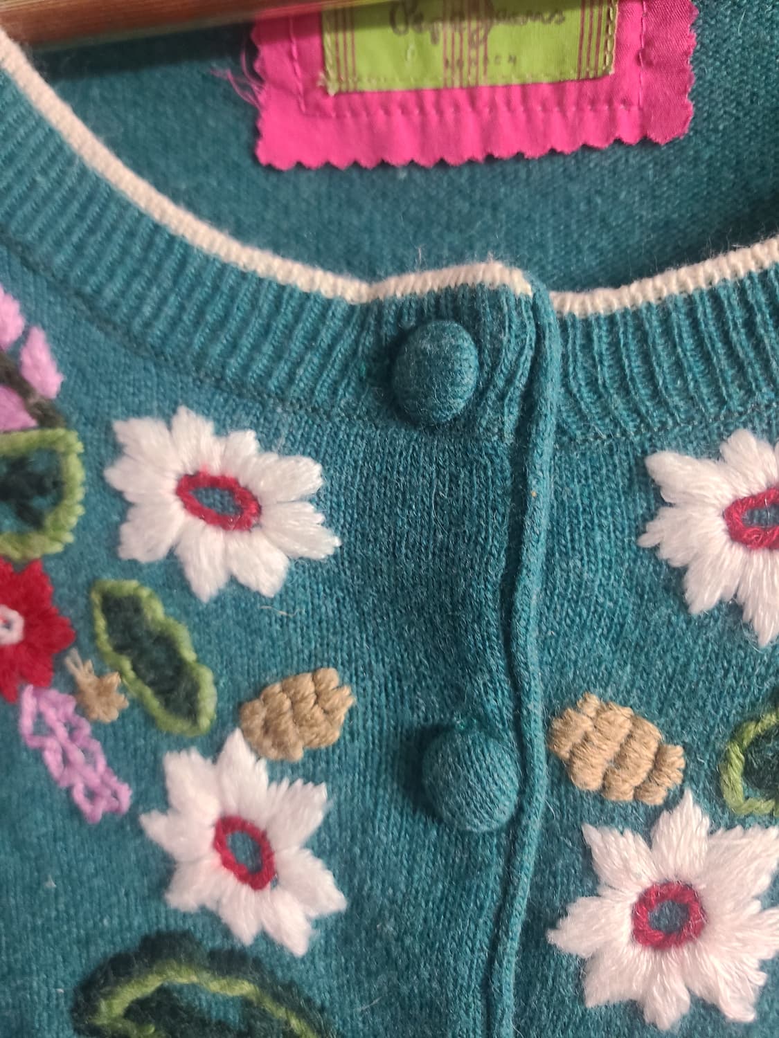 [수#]페페진스 꽃 자수 가디건 터키색(55) 상품이미지5