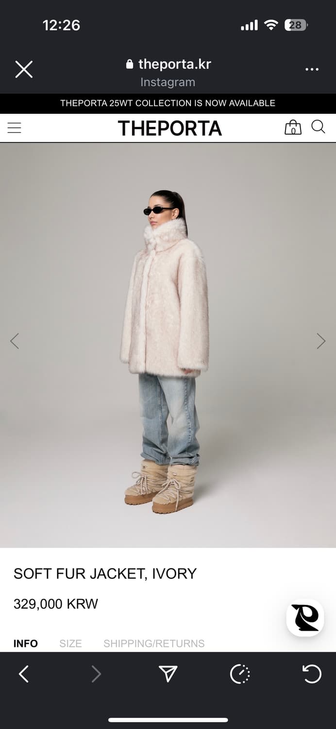 포르타 SOFT FUR JACKET, IVORY 상품이미지2