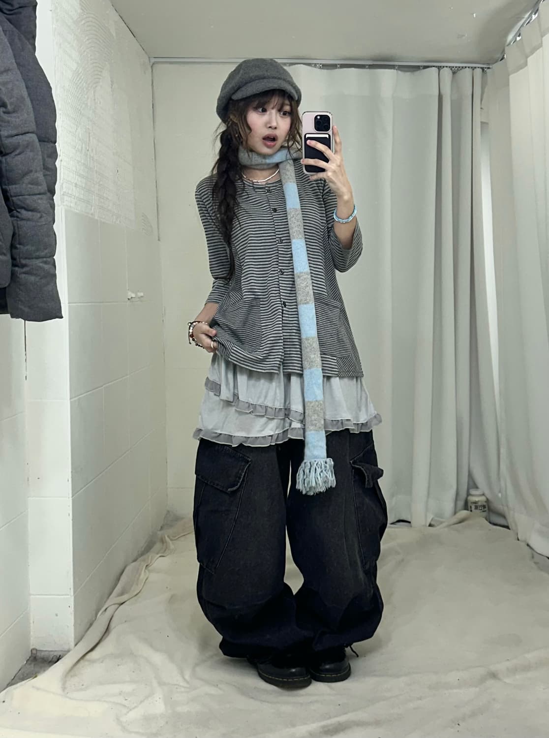 그레이 너드 니혼진 러힙 패딩 코디세트 상품이미지2