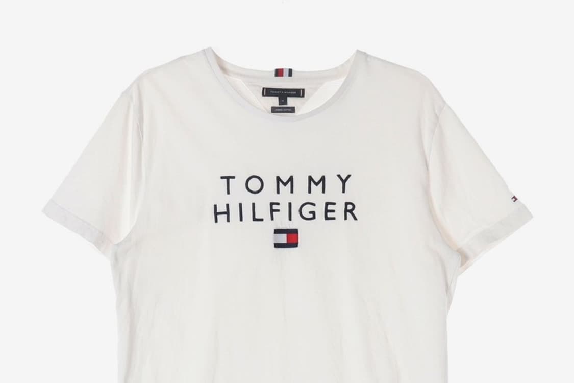 타미힐피거 빅 로고 오가닉 코튼 화이트 반팔 티셔츠 XL 상품이미지3