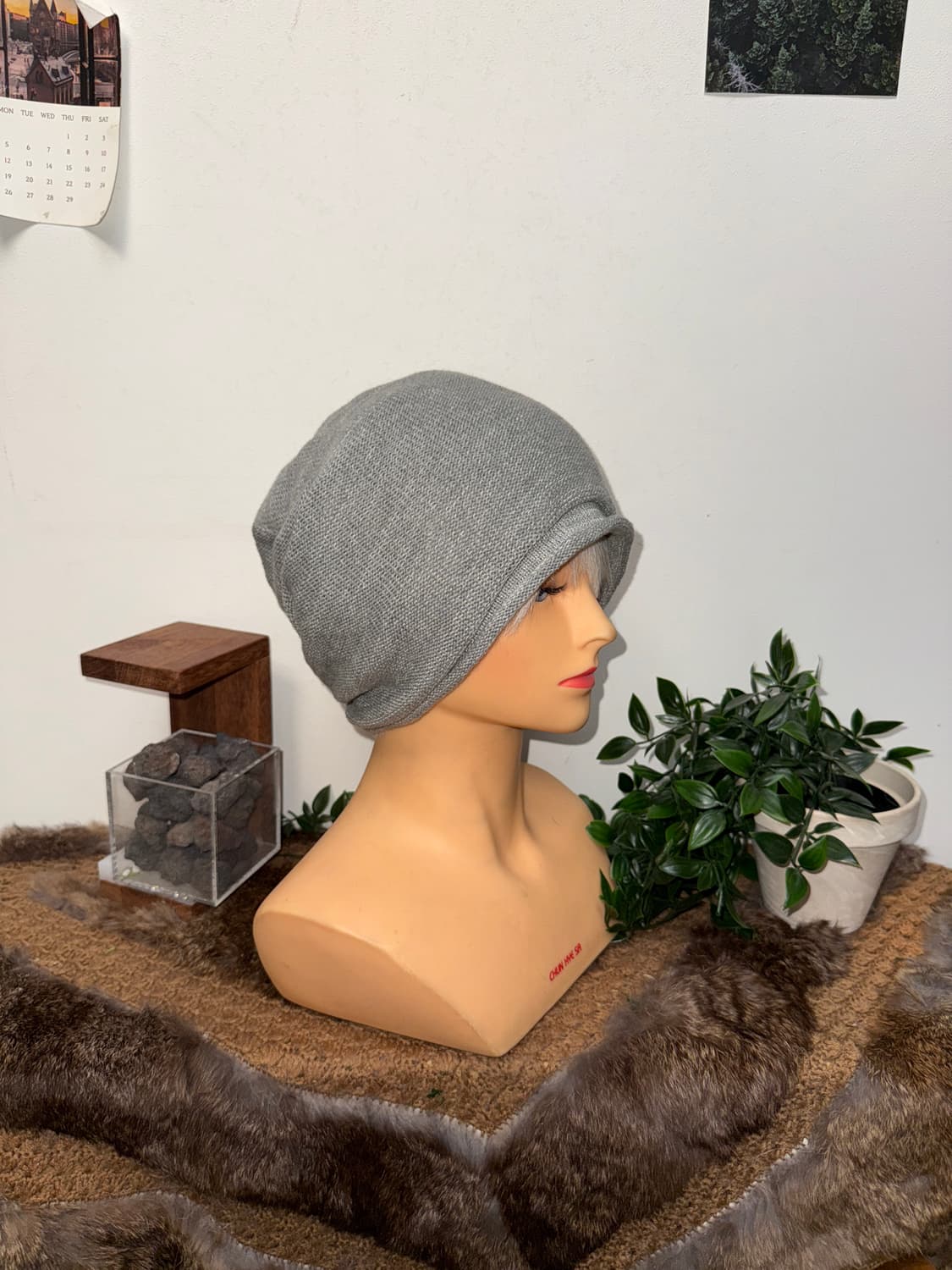 Gray loose knit beanie 상품이미지3