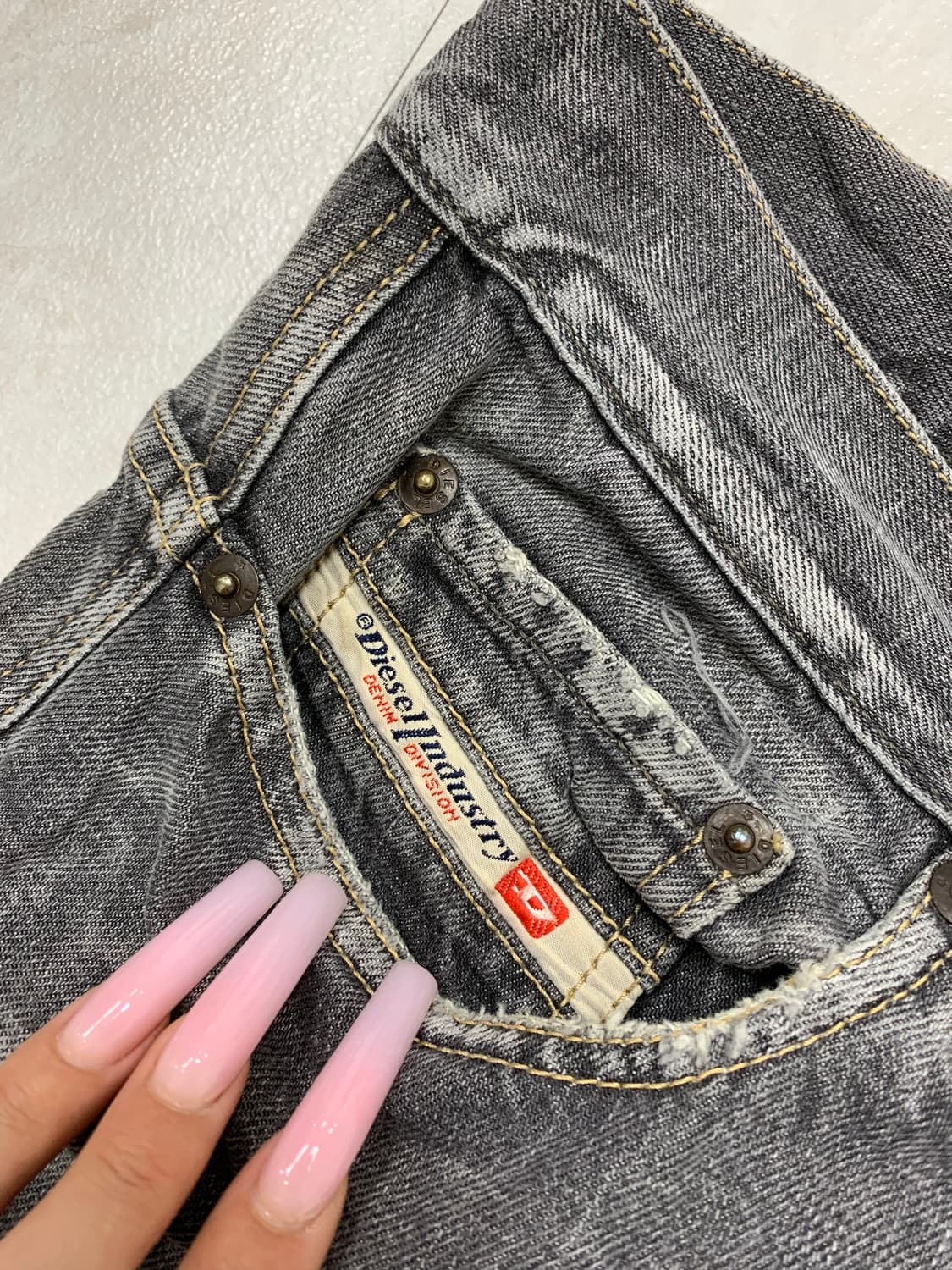 디젤 워싱 디테일 흑청 팬츠 #651 상품이미지5