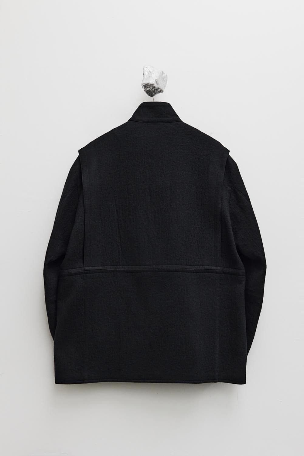 youth 유스 울 코튼 하이넥 하프 코트 블랙 M 상품이미지5