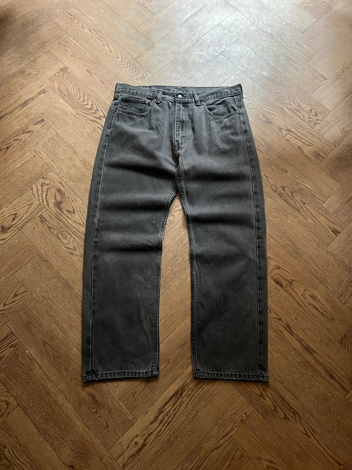 [36]리바이스 505 빈티지 워싱 흑청 데님 팬츠 상품이미지2