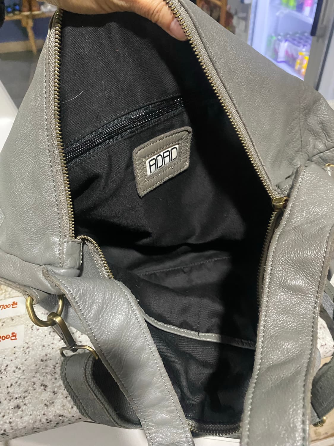 그레이 가죽 빅백 상품이미지3