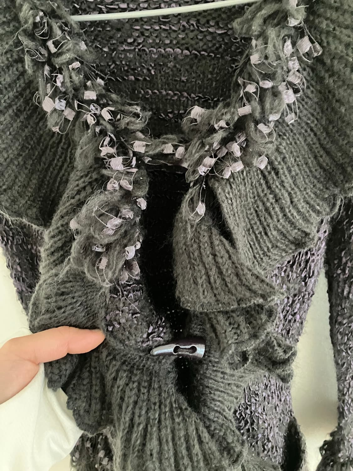 퍼플 차콜 러플 가디건 상품이미지2