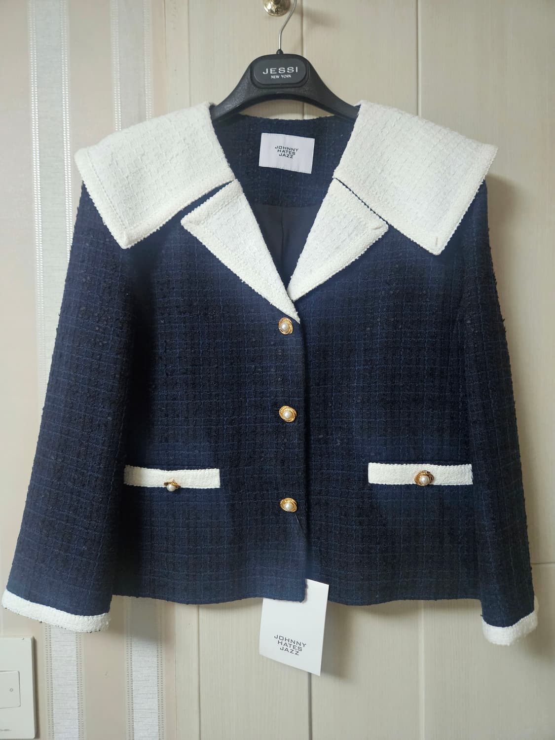 (새상품) 쟈니헤잇재즈 세일러 카라 트위드 자켓 상품이미지5