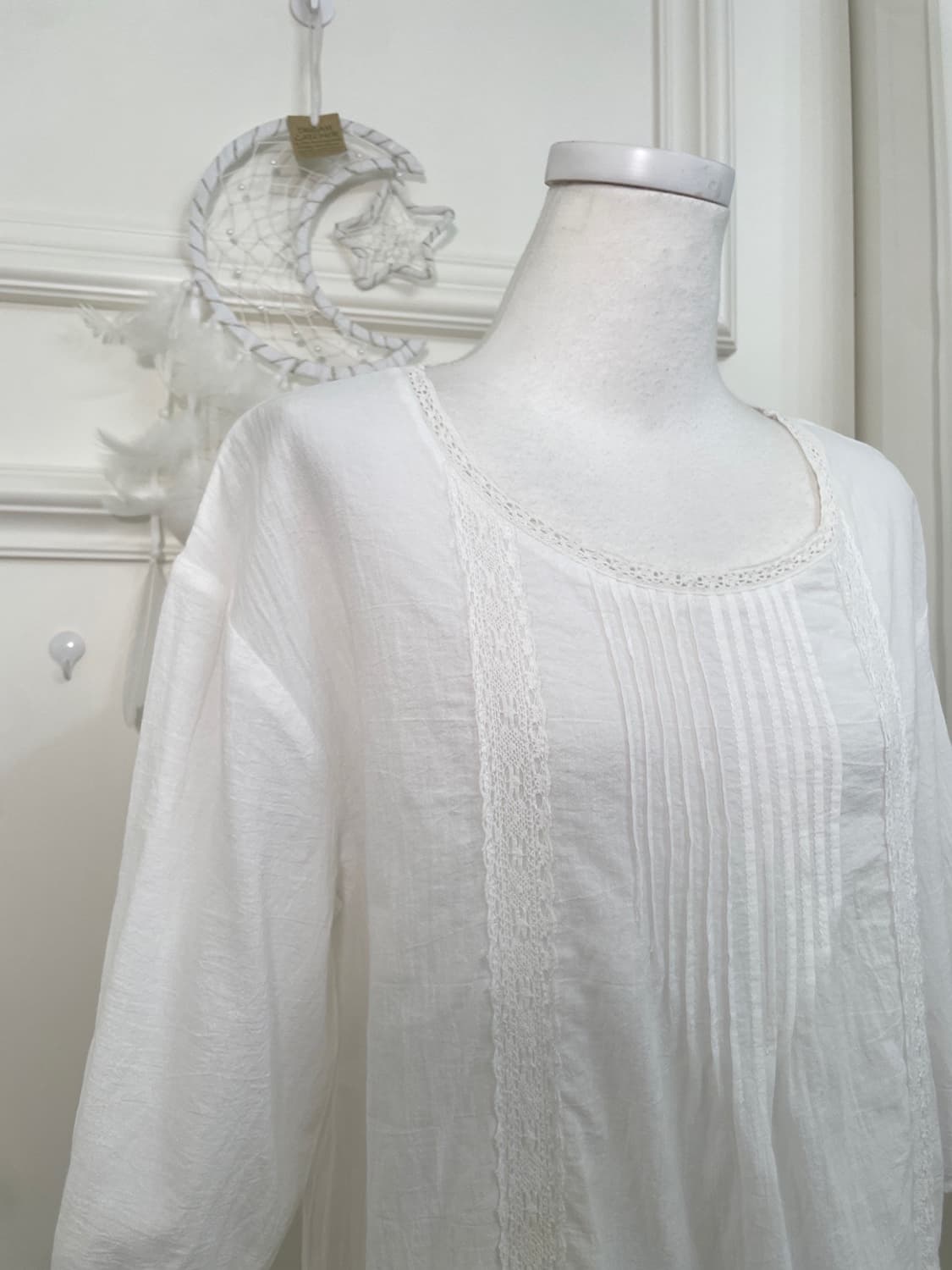 EARTH white lace trim pure cotton opc 상품이미지6