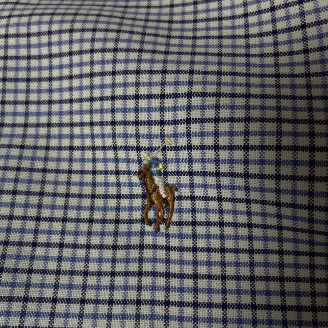 폴로 랄프로렌 블루 체크 긴팔 셔츠 S 상품이미지5