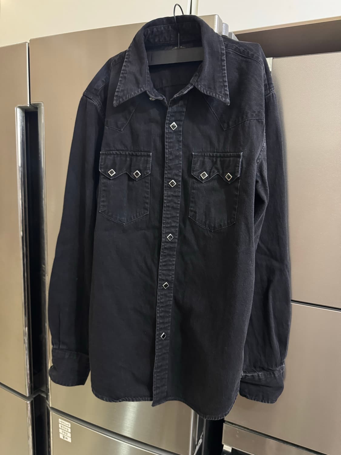 더블알엘 RRL 웨스턴 데님 셔츠 블랙 콘초 상품이미지1