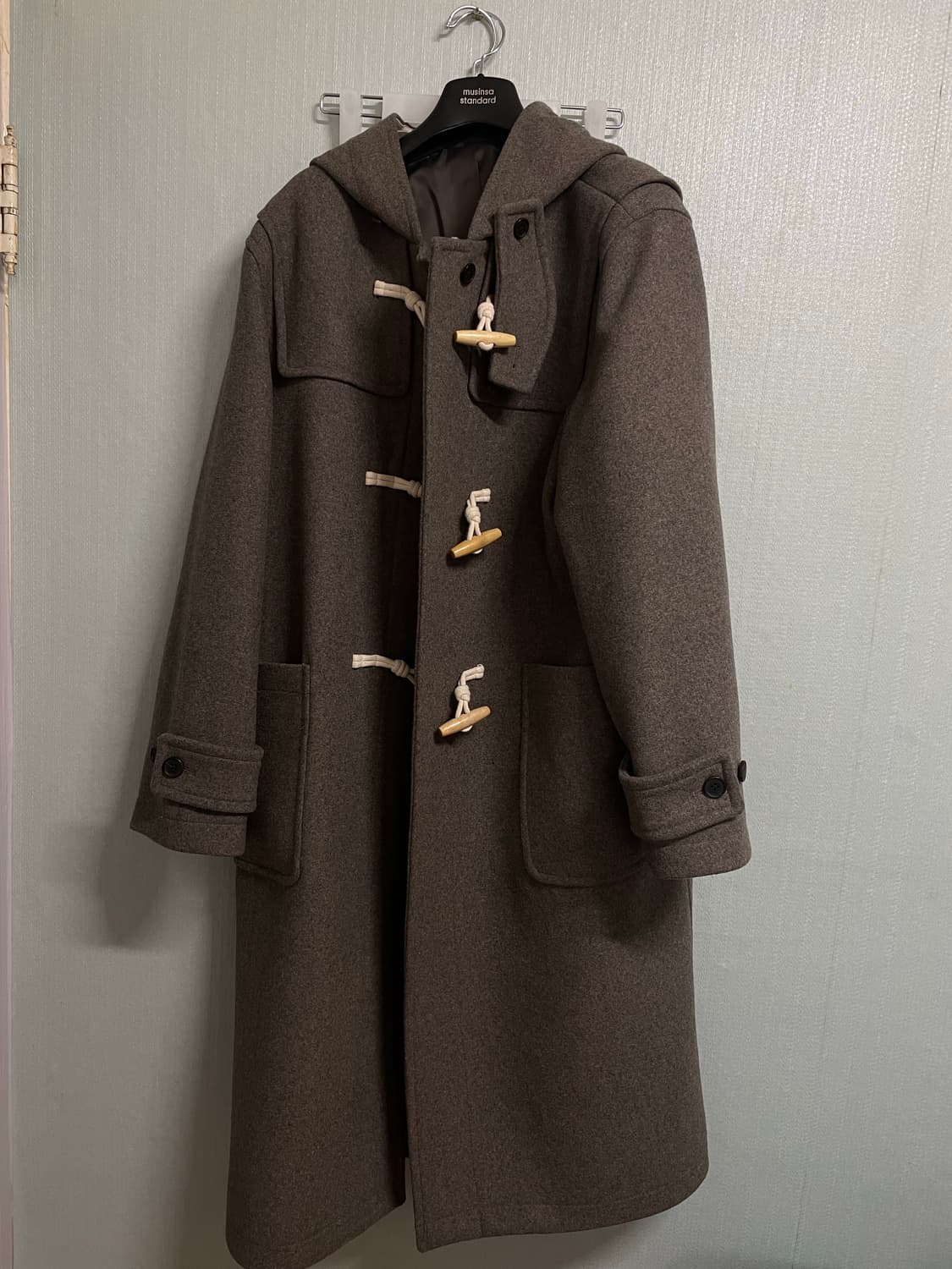 무신사 우먼즈 울 블렌드 오버사이즈 더플 코트 토프색상 상품이미지2