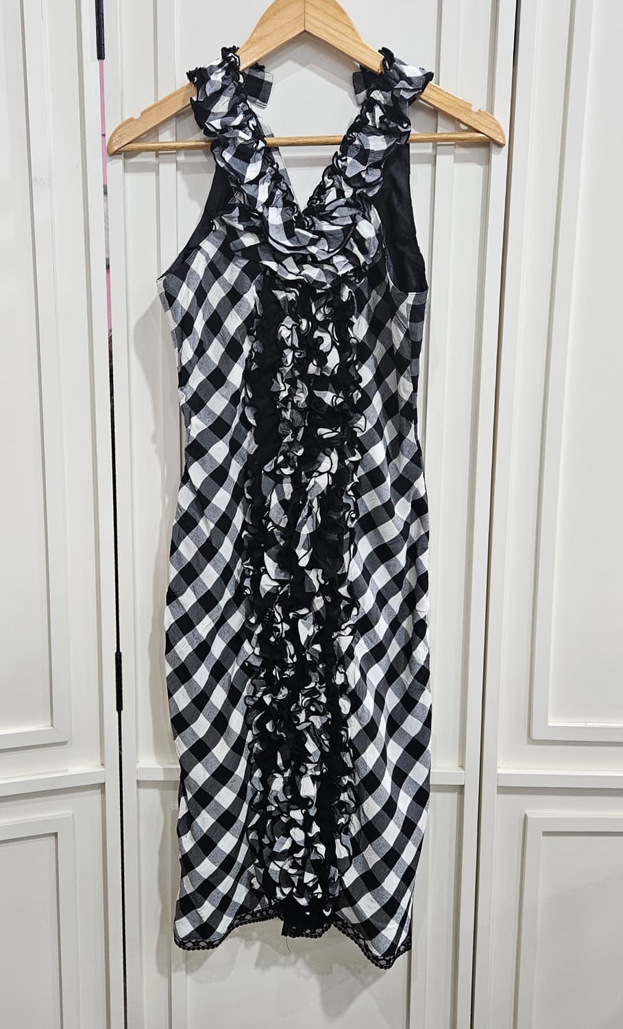 체크 프릴 원피스 상품이미지1