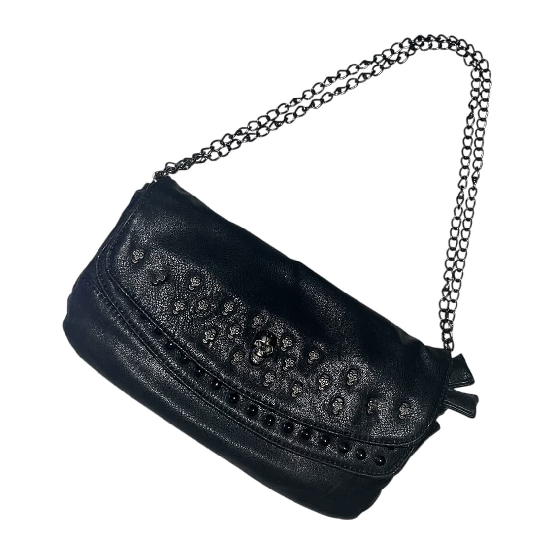 펑크 해골 스터드 가죽 미니백 가방 상품이미지1
