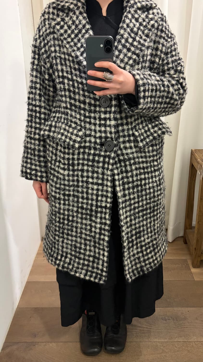 Check Boucle Fulling Wool Coat 상품이미지10