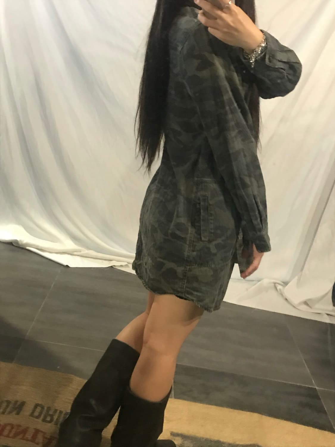 camo denim shirt dress 상품이미지10