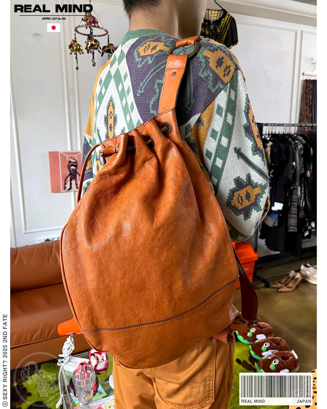 REAL MIND Japan Cowhide Old Sling Bag 상품이미지1
