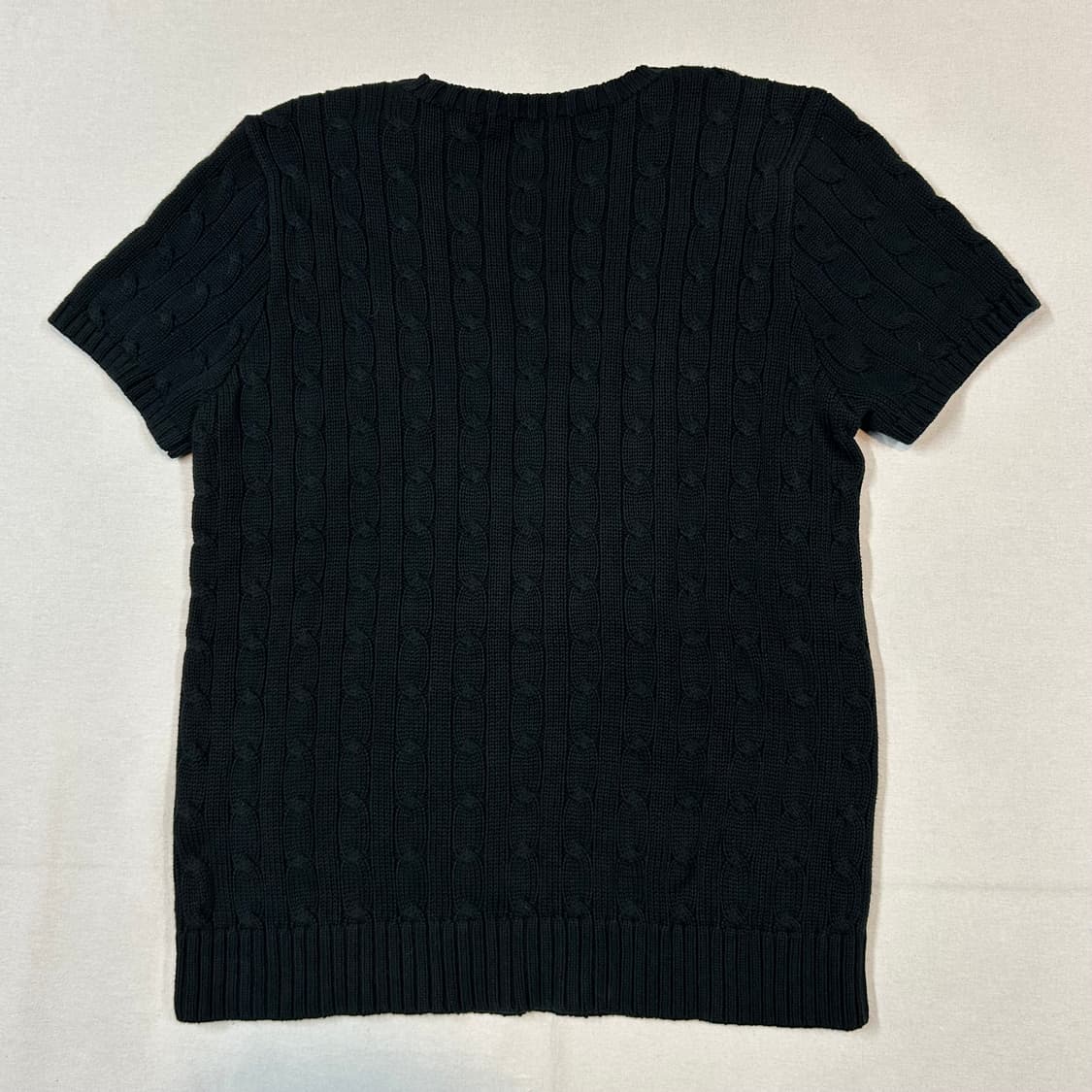 XL) 폴로 랄프로렌 꽈배기 케이블 반팔 니트 블랙 상품이미지4