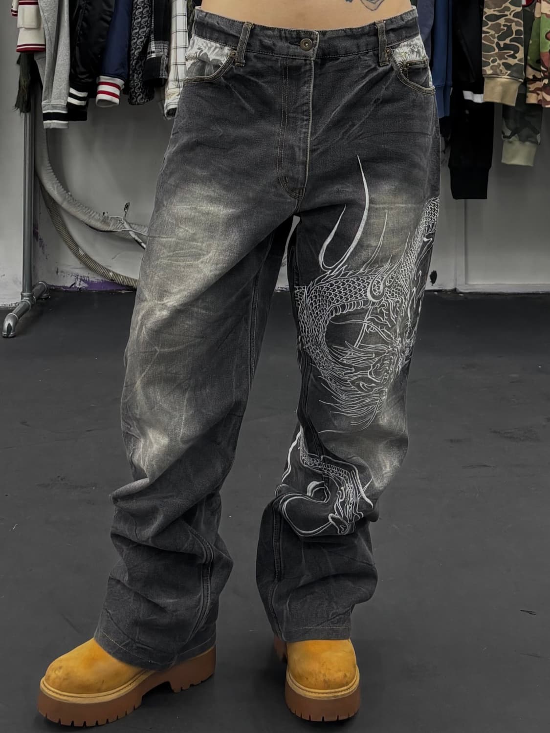 카라쿠리 타마시 오리엔탈 드래곤 데님팬츠 상품이미지1