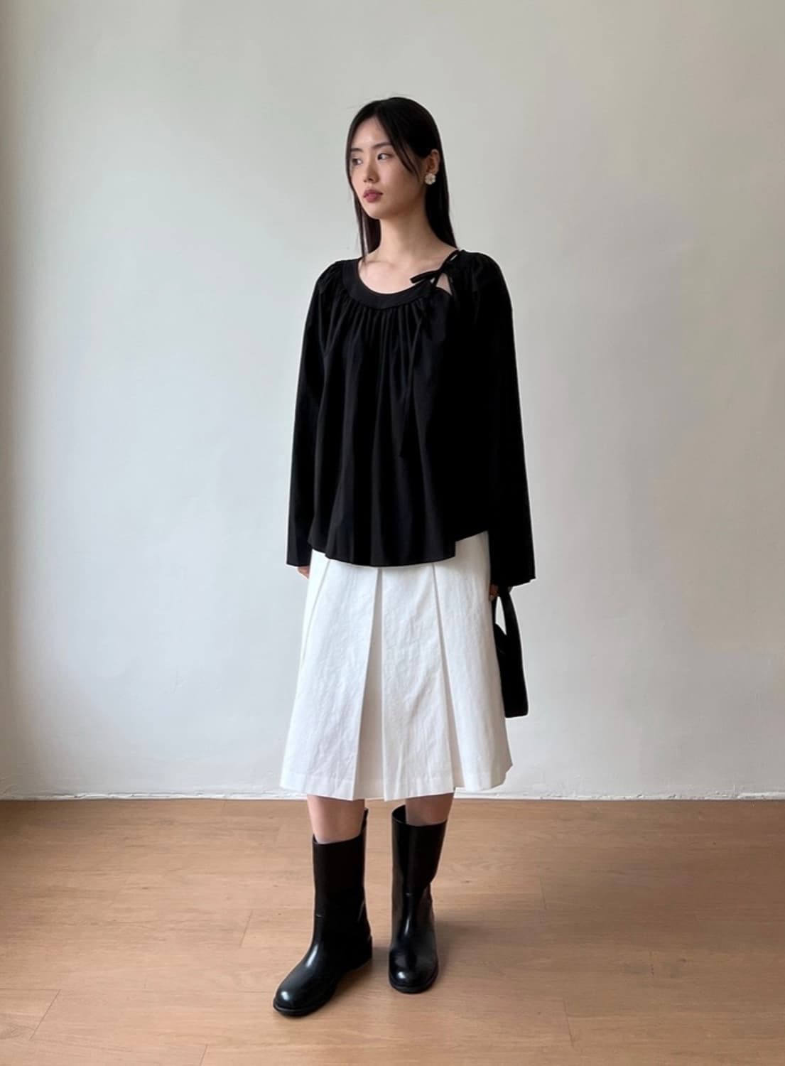 오아엔스 pleats cotton midi skirt 상품이미지3