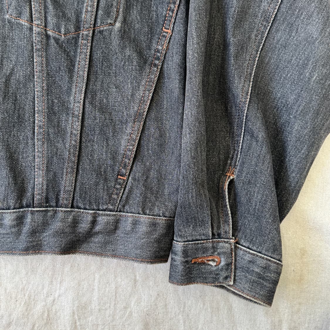 랭글러 90s 재팬 흑청 데님 자켓 XXL 상품이미지4