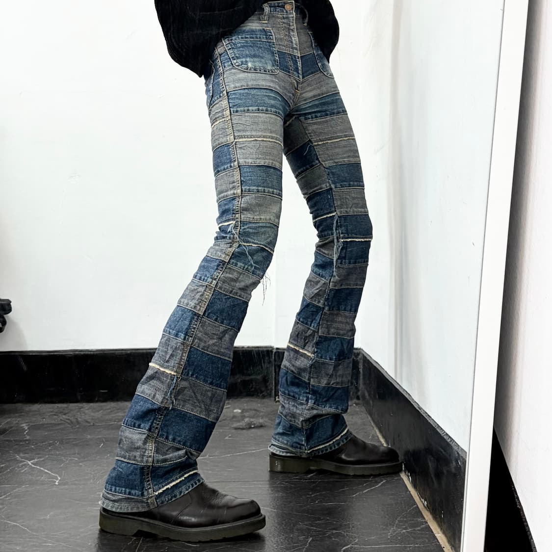 히스테릭 글래머 패치워크 플레어 데님 팬츠 상품이미지3