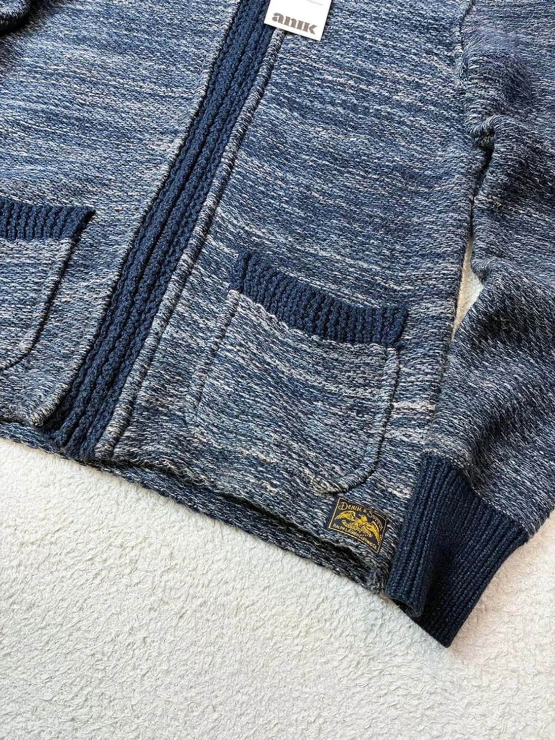 데님앤서플라이 00's 숄카라 니트 집업 PN6120 상품이미지3