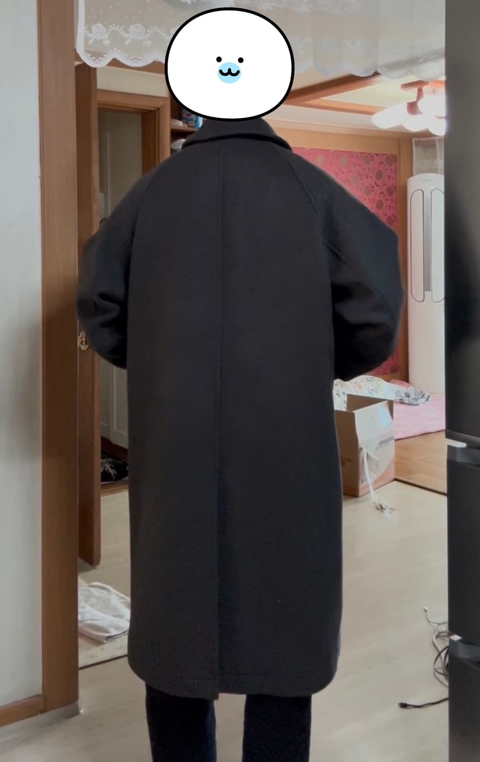 24fw 쿠어 캐시미어 블랜드 발마칸 코트 신더그레이 L 상품이미지5