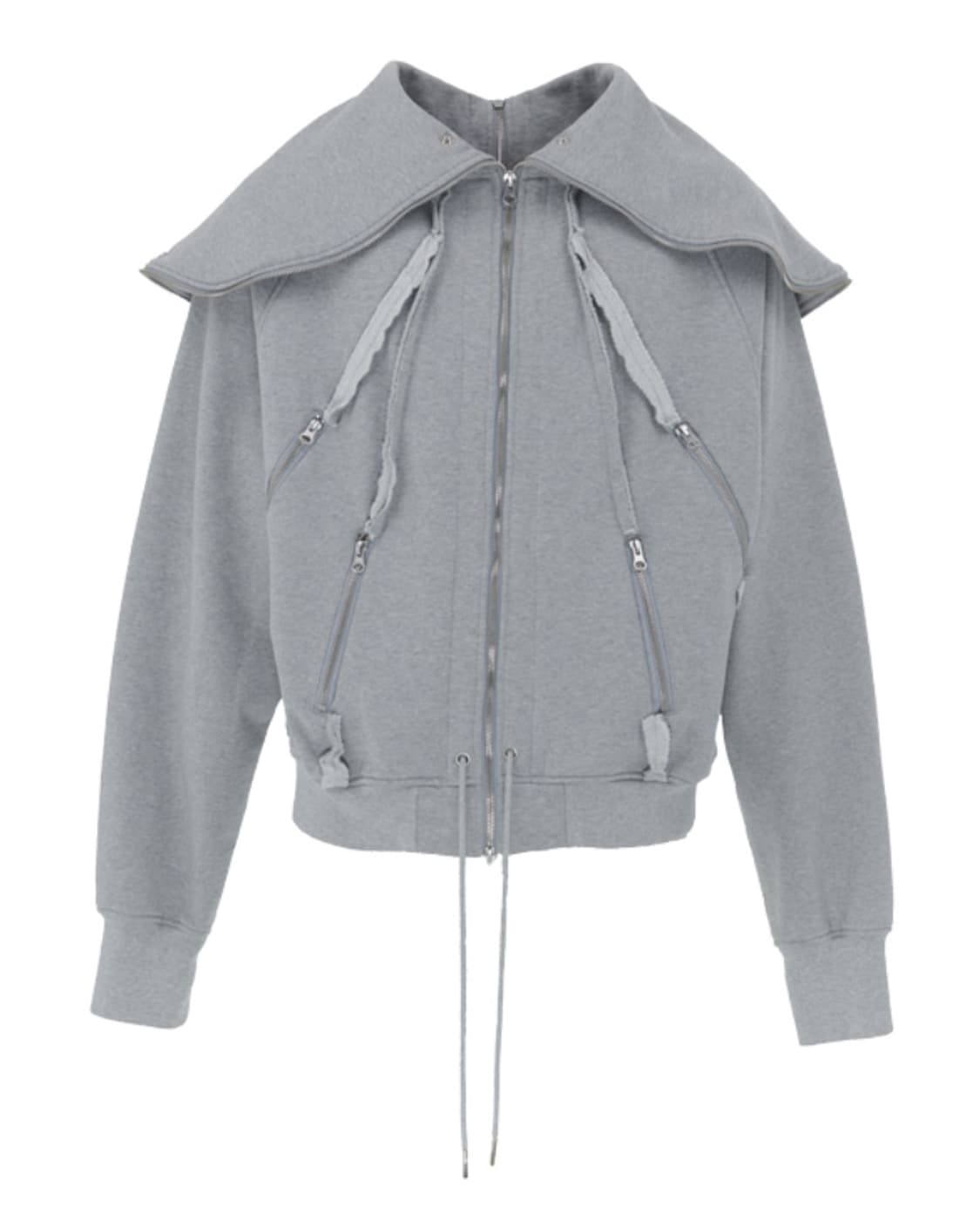 [S] 써저리 백 포스 스웻 자켓 멜란지 그레이 상품이미지2