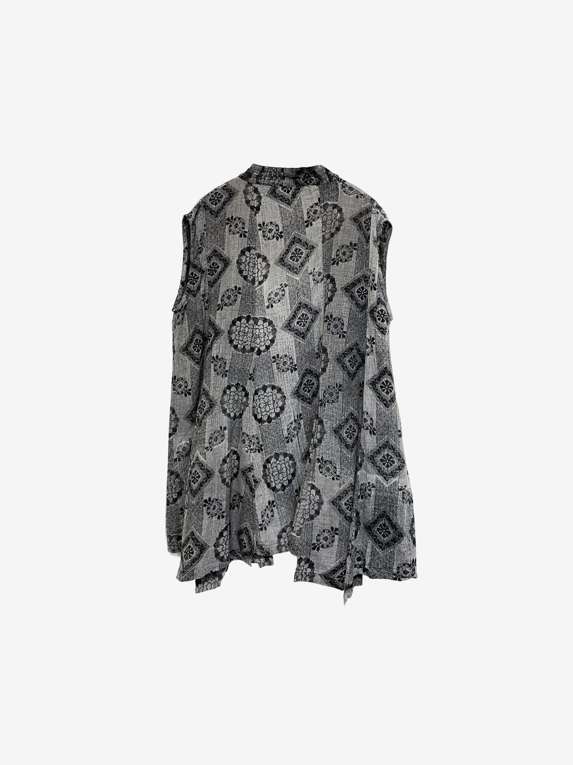 Oriental Stand Collar Long Shirt - Brown 상품이미지5