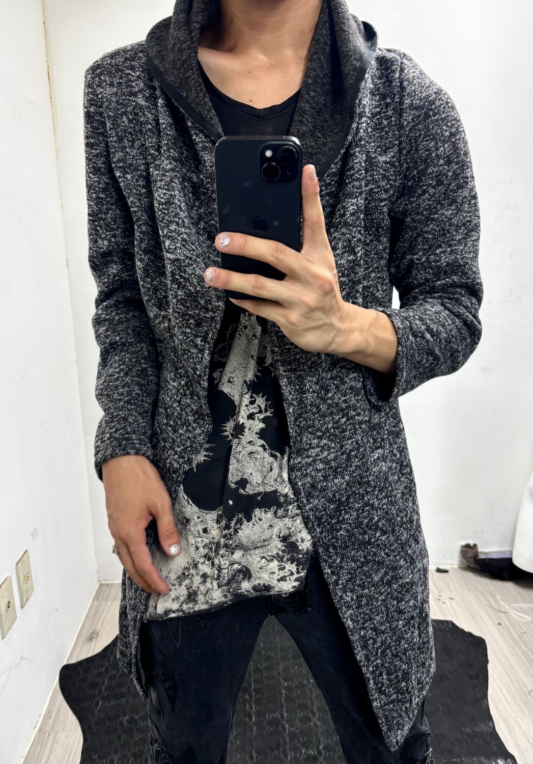“Vintage”Grey Draped Cardigan 상품이미지2