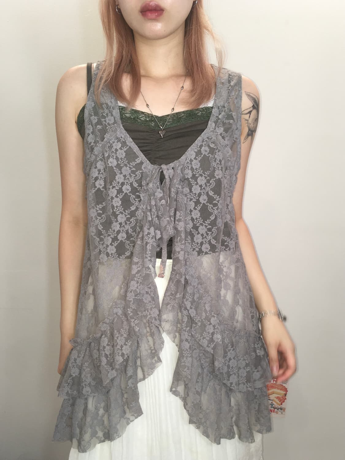 Set) jpn vintage soragrey frill cd+muffl 상품이미지6