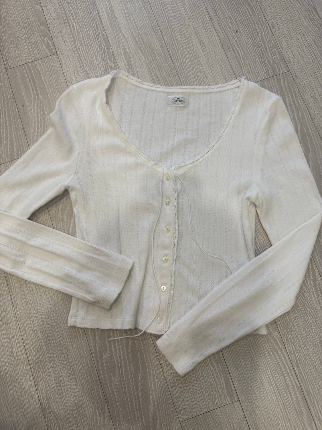 더바넷 라비올리 레이스 트림 버튼업 탑 상품이미지4