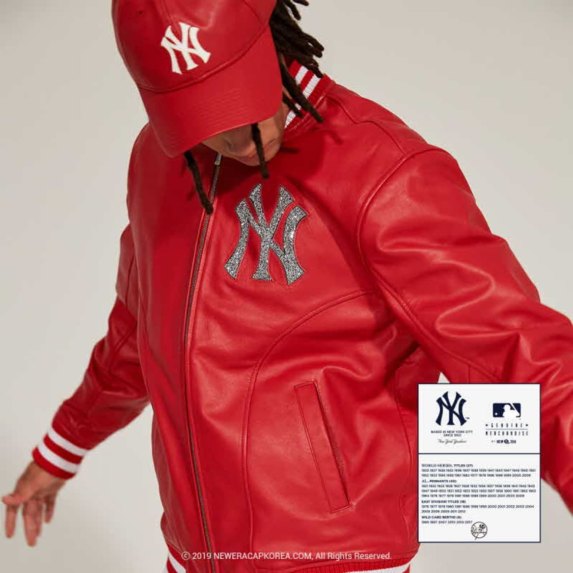 뉴에라X스와로브스키(2XL)천연소가죽(RED)색상 상품이미지1