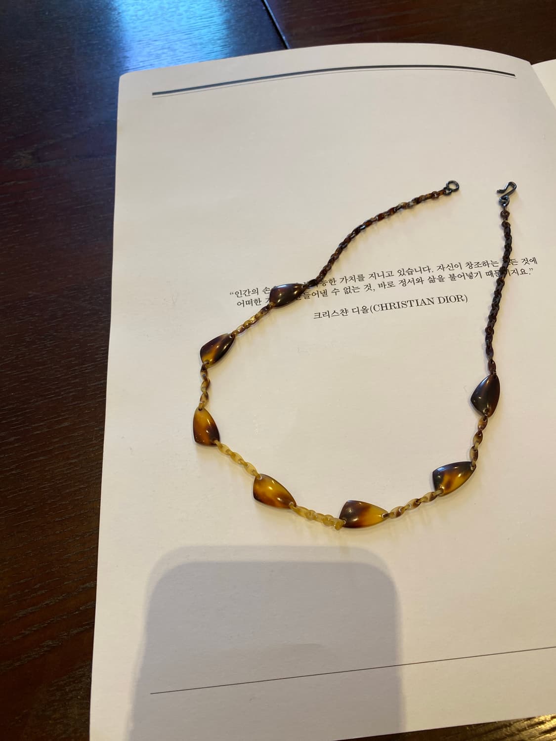 브라운 호피 호마이카 일본 빈티지 목걸이 주얼리  상품이미지6