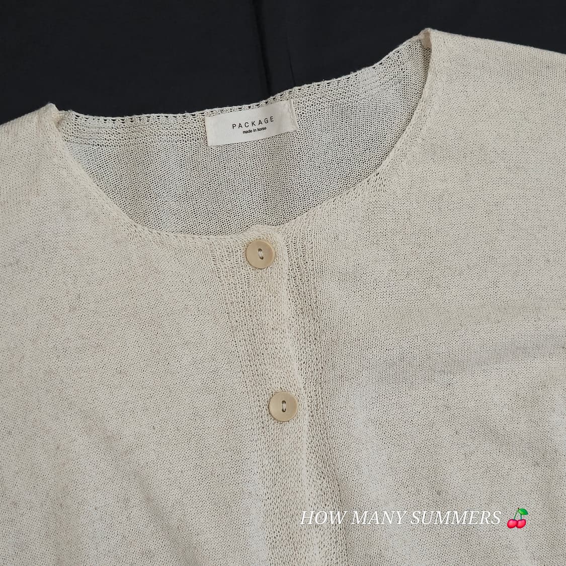 오트밀 라운드넥 니트 가디건 봄 가을 간절기 얇은 기본 아우터 상품이미지5