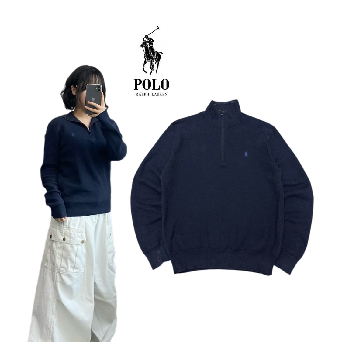 폴로 신형 포니 아노락 반집업 니트 상품이미지1