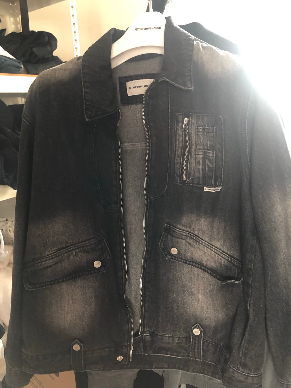 더바이닐하우스 FADED DENIM JACKET BLACK L 상품이미지2