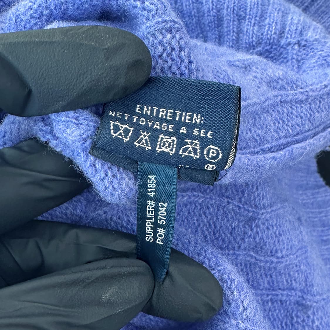 폴로 랄프로렌 메리노울 100% 케이블 브이넥 니트 스웨터 여성 M 상품이미지7