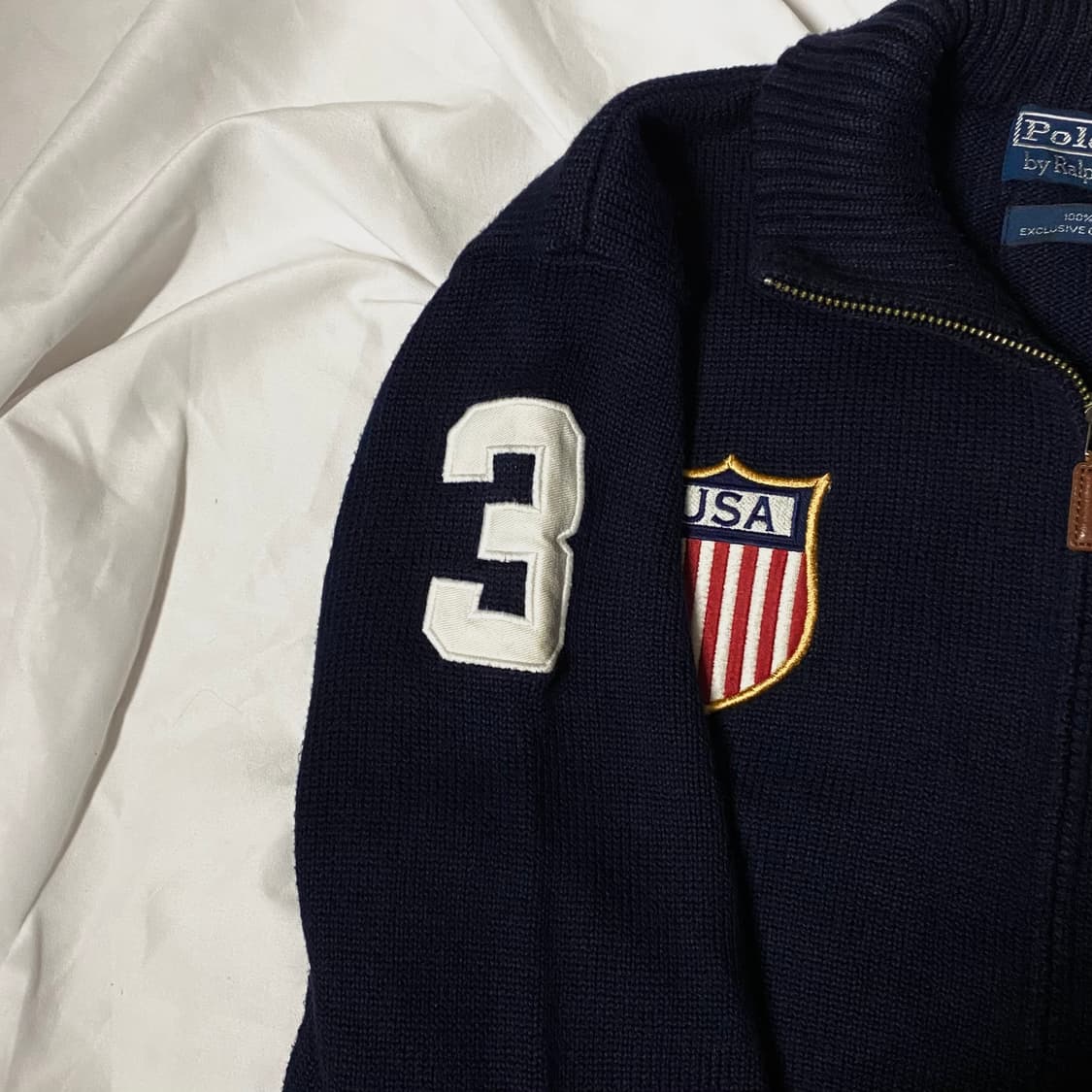 재입고💙 치프키프 폴로 USA 니트 집업 상품이미지3