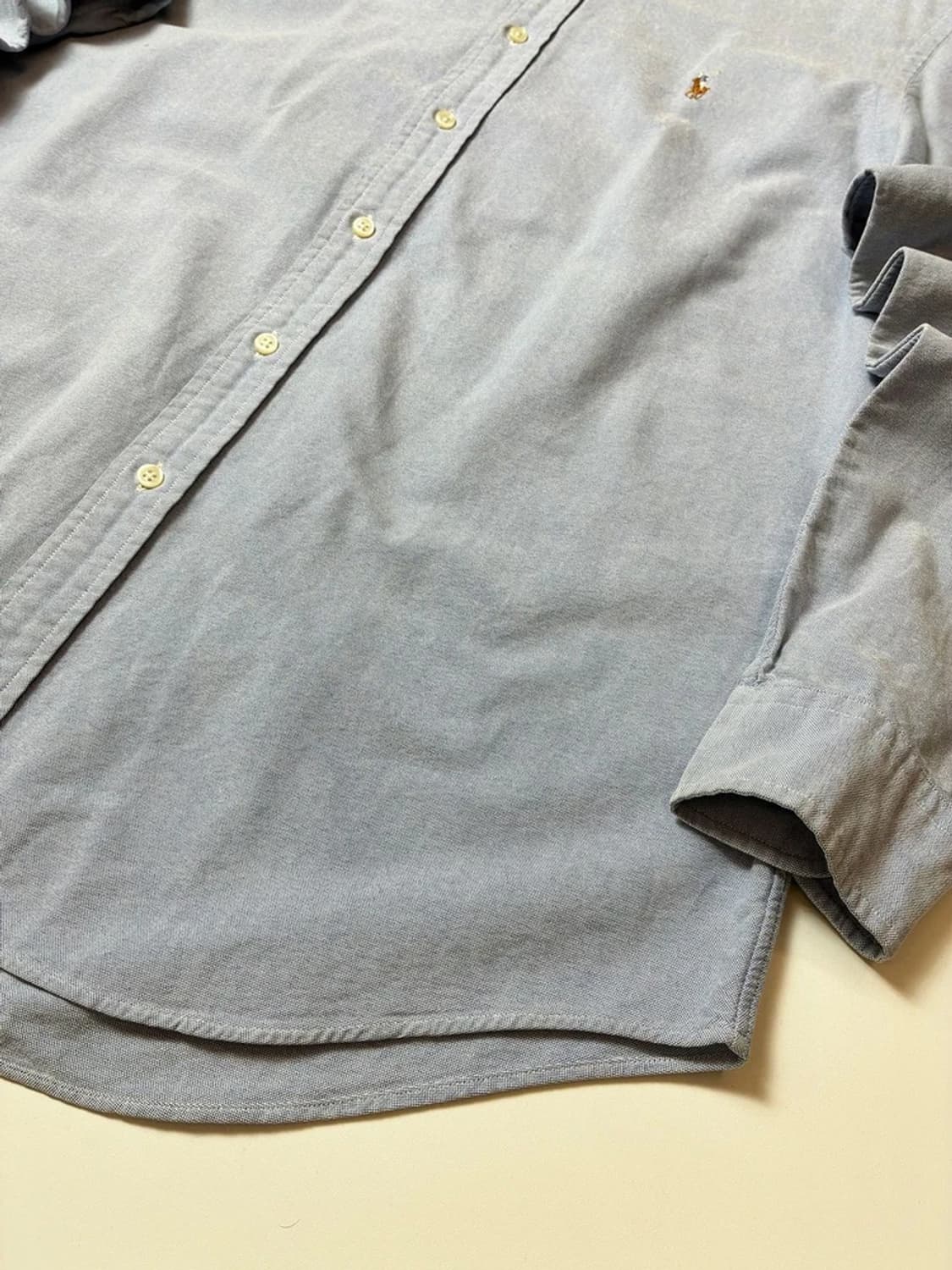 폴로 랄프로렌 스카이블루 옥스포드 솔리드 로고 셔츠 PN8807 상품이미지4