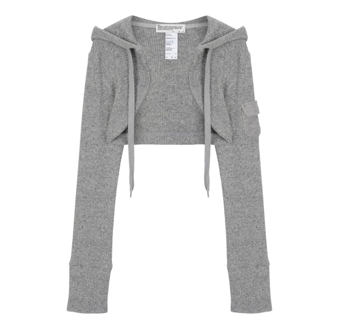 41pray knit hoodie bolero cardigan grey 상품이미지4