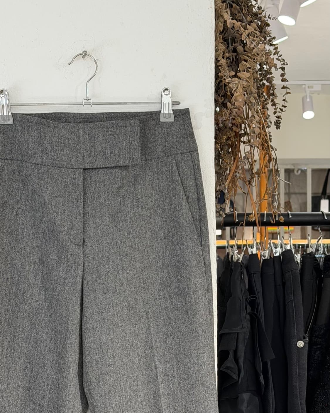 질샌더 네이비 그레이 울 스트레이트 팬츠 상품이미지4