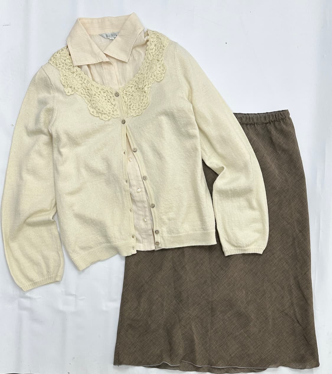 🤎사와코의 봄 코디세트🤎러블리 가디건 레이스 레이어드 모리걸 그런지 상품이미지2